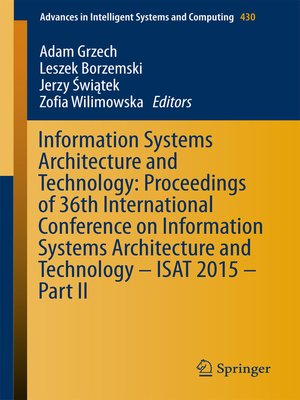 cover image of Information Systems Architecture and Technology